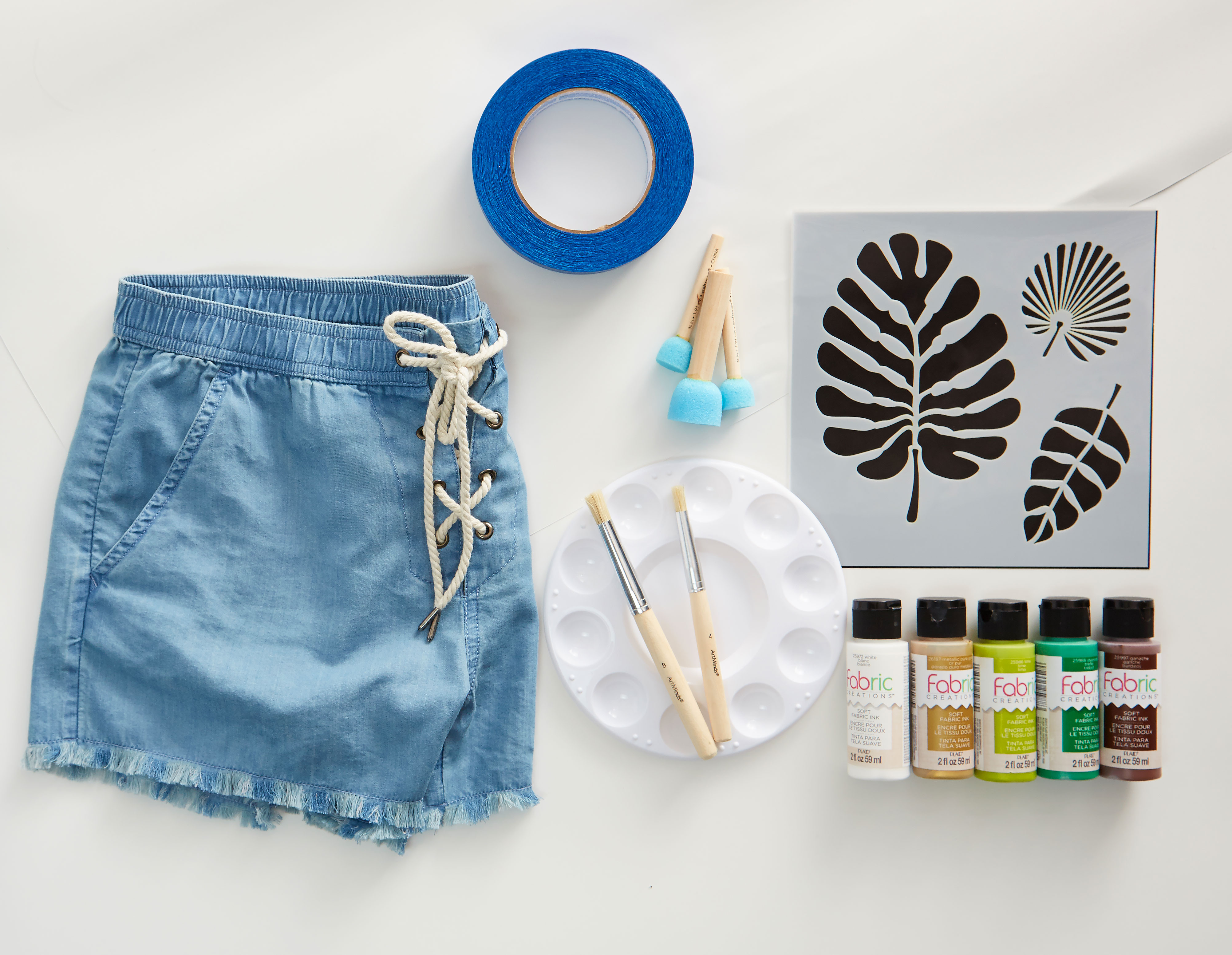 DIY Palm Print Shorts