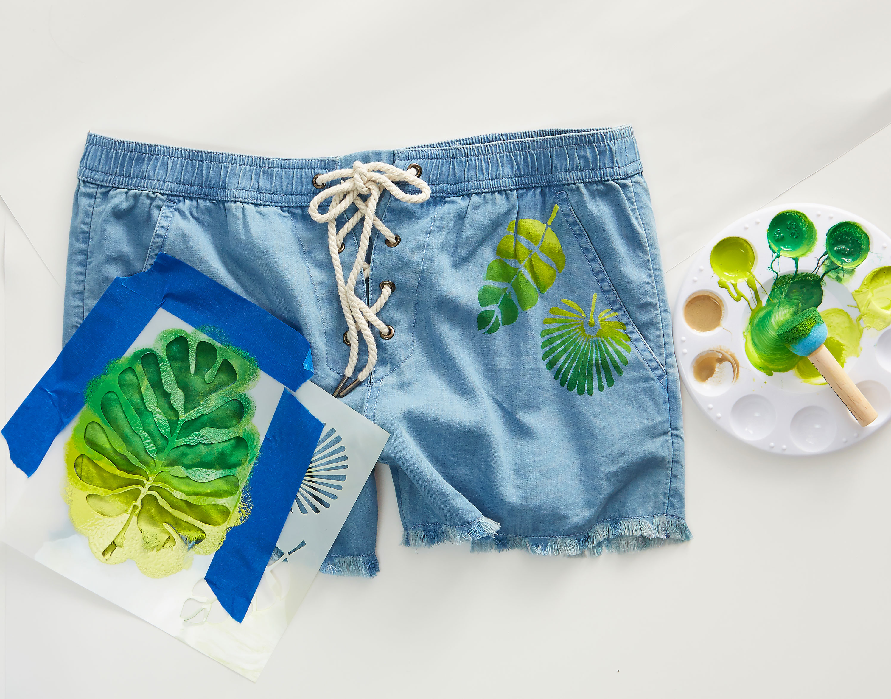 DIY Palm Print Shorts