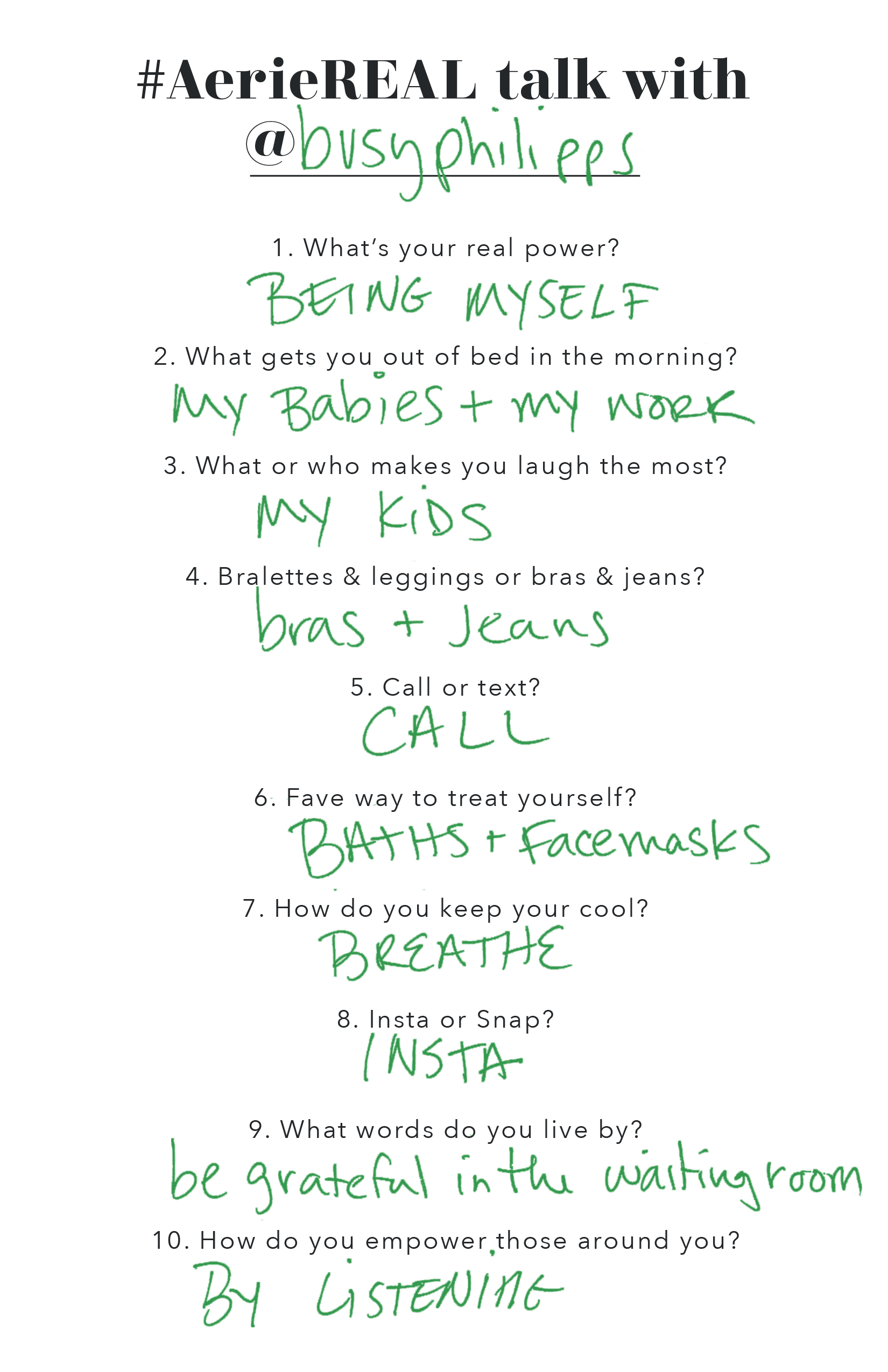Get to know #AerieREAL Role Model Busy Philipps
