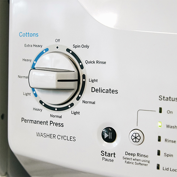 Dryer set to light for delicates.