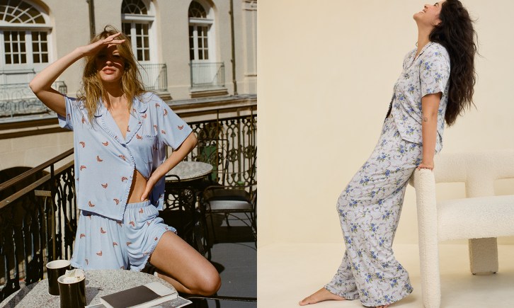 Two women wearing Aerie pajamas.
