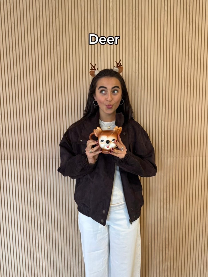 Woman dressed as a deer.